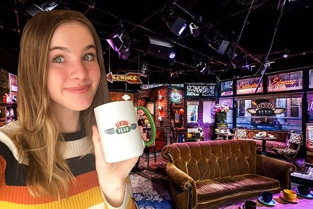 Noelle Sheldon's photoshopped image inside the iconic coffeehouse from 'Friends'.